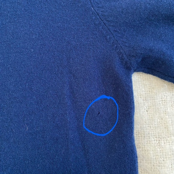 Vtg Christina Navy Polka Dot Floral Beaded Wool Sweater Grandmacore Womens Sz M - Picture 10 of 12